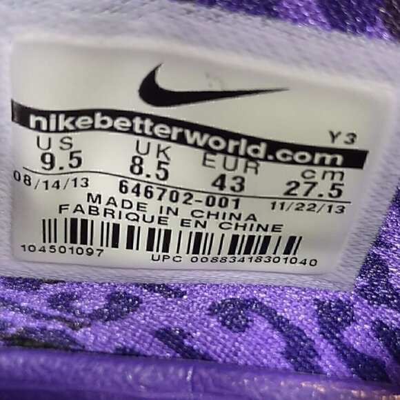 Nike Lebron 11 Anthracite, Metallic Gold Purple Venom Sneakers Size 9.5 - Picture 13 of 13